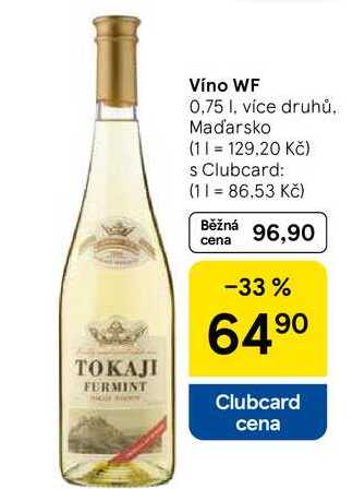 Víno WF, 0,75 l, více druhů