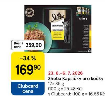 Sheba Kapsičky pro kočky, 12× 85 g