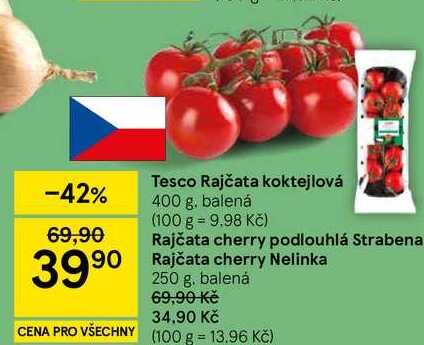 Tesco Rajčata koktejlová, 400 g. balená