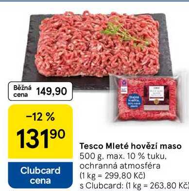 Tesco Mleté hovězí maso, 500 g 