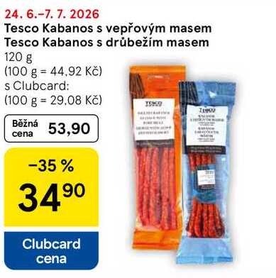 Tesco Kabanos s vepřovým masem, 120 g