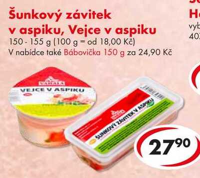 Šunkový závitek v aspiku, Vejce v aspiku, 150-155 g