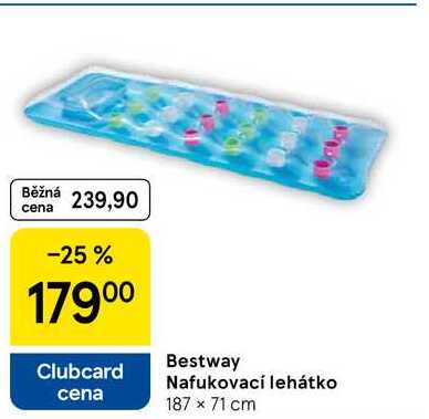 Bestway Nafukovací lehátko, 187 x 71 cm