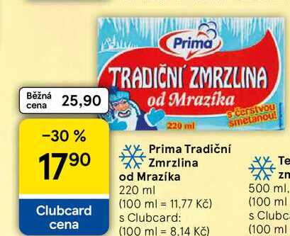 Prima Tradiční Zmrzlina od Mrazíka, 220 ml  
