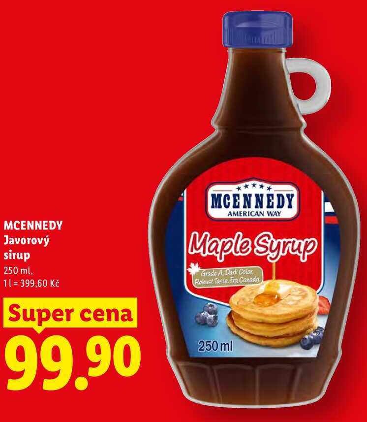 MCENNEDY Javorový sirup, 250 ml
