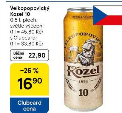 Velkopopovický Kozel 10, 0.5 l, plech 