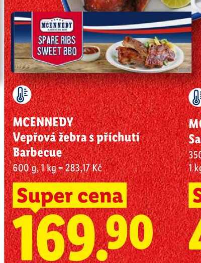 MCENNEDY Vepřová žebra s příchutí Barbecue, 600 g 