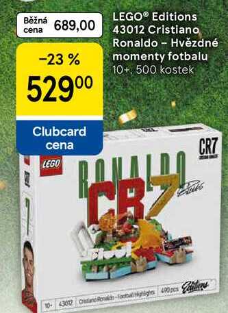 LEGO® Editions 43012 Cristiano Ronaldo - Hvězdné momenty fotbalu 10+, 500 kostek