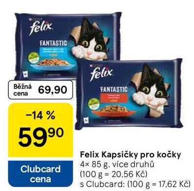 Felix Kapsičky pro kočky, 4× 85 g, více druhů 