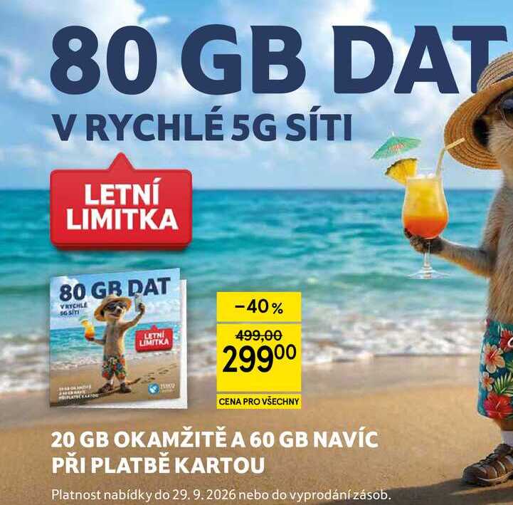 80 GB DAT V RYCHLÉ SÍTI, letní limitka