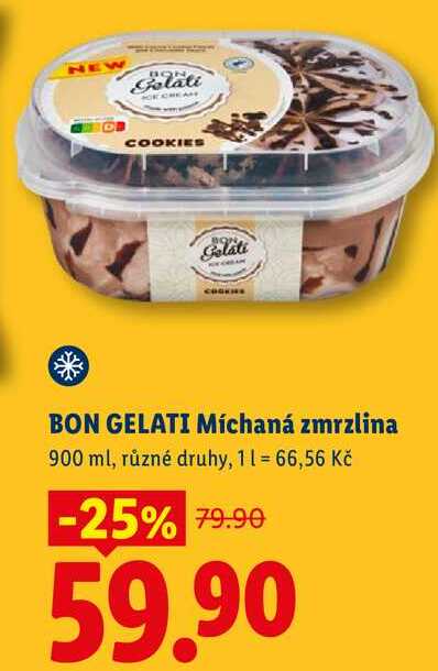 BON GELATI Míchaná zmrzlina, 900 ml