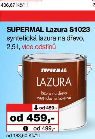 SUPERMAL Lazura S1023 syntetická lazura na dřevo, 2,5l