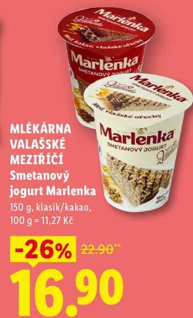 MLÉKÁRNA VALAŠSKÉ MEZIŘÍČÍ Smetanový jogurt Marlenka, 150 g