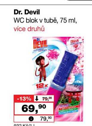 Dr. Devil WC blok v tubě, 75 ml