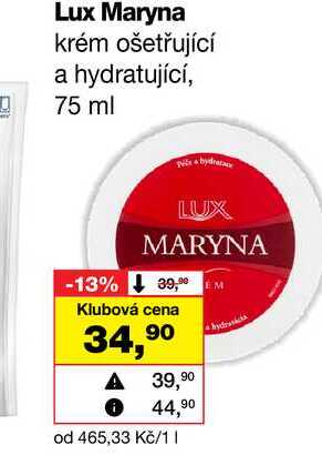 Lux Maryna krém ošetřující a hydratující, 75 ml