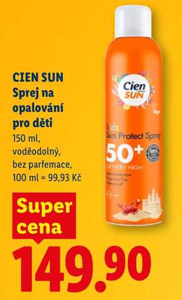 CIEN SUN Sprej na opalování pro děti, 150 ml 