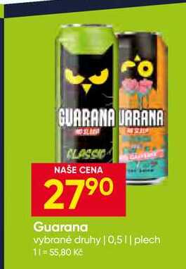 Guarana vybrané druhy 0,5l plech