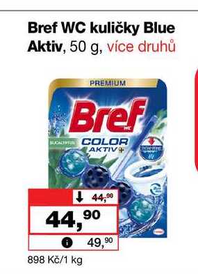 Bref WC kuličky Blue Aktiv, 50 g