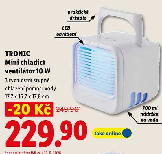 TRONIC Mini chladicí ventilátor 10 W 