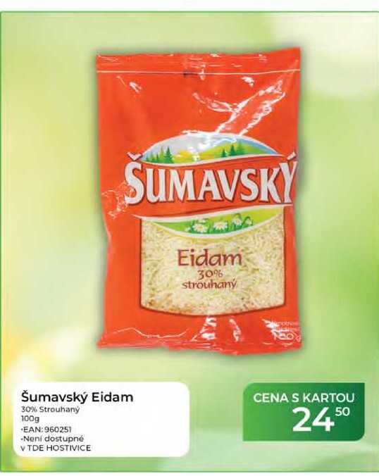 Šumavský Eidam 30% Strouhaný 100g 