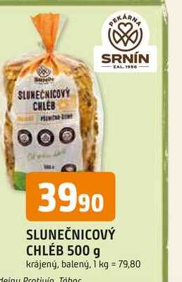 SLUNEČNICOVÝ CHLÉB 500 g krájený, balený