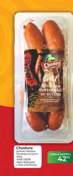 Chodura grilovací klobása čertovská se sýrem 240g 