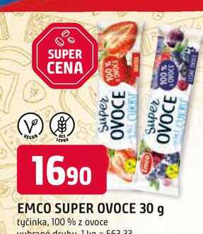 EMCO SUPER OVOCE 30 g tyčinka, 100 % z ovoce 
