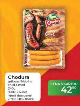 Chodura grilovací klobása chilli a med 240g