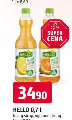 HELLO 0,7l hustý sirup