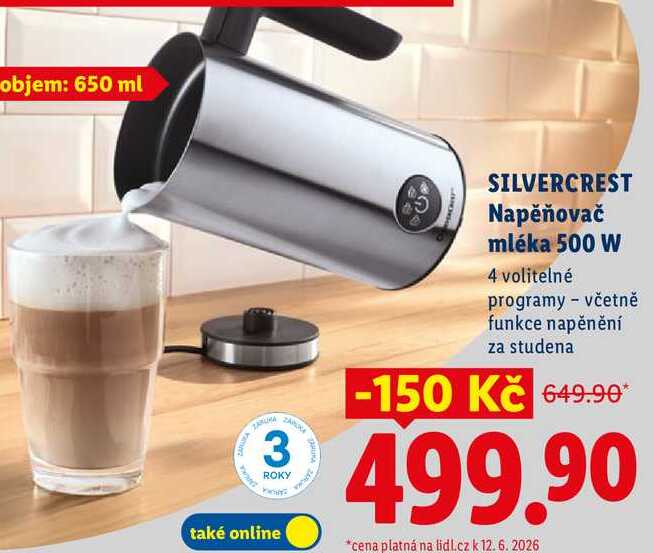 SILVERCREST Napěňovač mléka 500 W