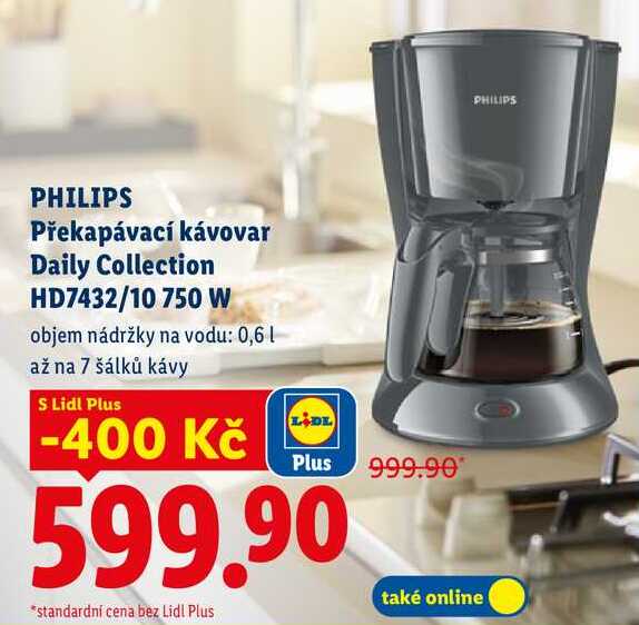 PHILIPS Překapávací kávovar Daily Collection HD7432/10 750 W