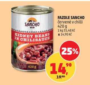 FAZOLE SANCHO červené v chilli, 420g