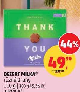 DEZERT MILKA různé druhy, 110 g