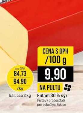 Eidam 30% sýr 100g