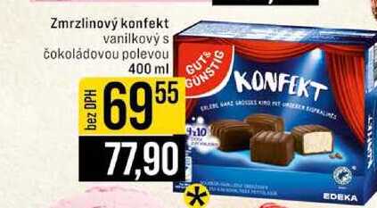 Zmrzlinový konfekt vanilkový s čokoládovou polevou 400 ml
