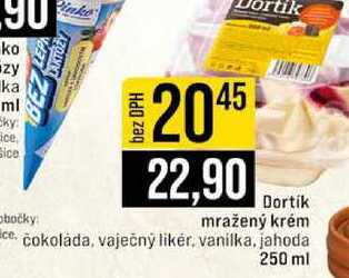 Dortík mražený krém čokoláda, vaječný likér, vanilka, jahoda 250 ml