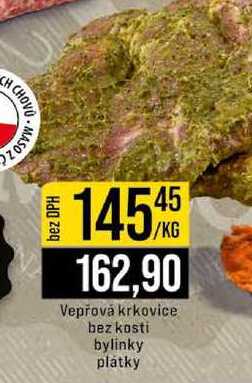 Vepřová krkovice bez kosti bylinky plátky 1kg