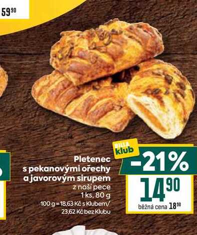 Pletenec s pekanovými ořechy a javorovým sirupem z naší pece 1 ks, 80 g