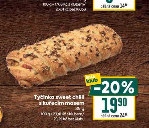 Tyčinka sweet chilli s kuřecím masem 89 g