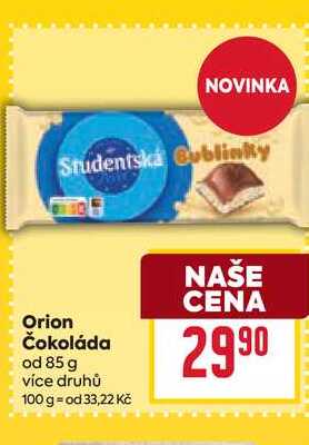 Orion Čokoláda od 85 g 