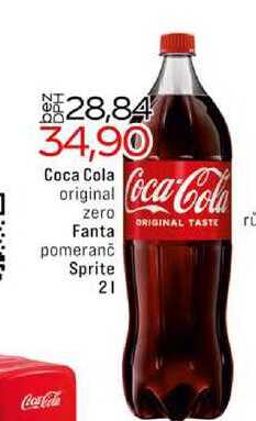 Coca Cola original zero Fanta pomeranč Sprite 2l
