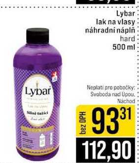 Lybar lak na vlasy náhradní náplň hard 500 ml