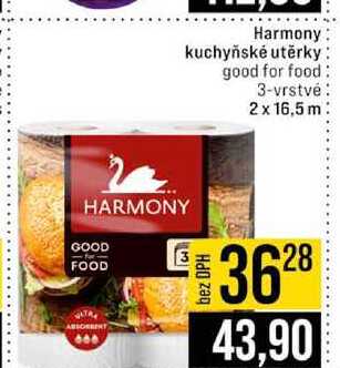 Harmony kuchyňské utěrky good for food 3-vrstvé 2x 16,5 m