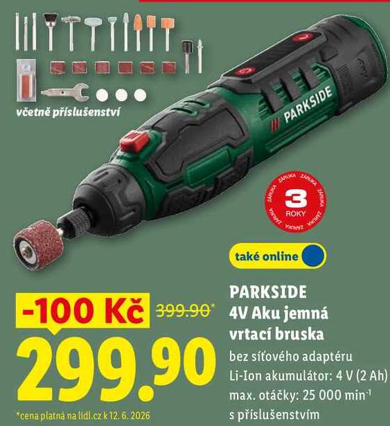 PARKSIDE 4V Aku jemná vrtací bruska