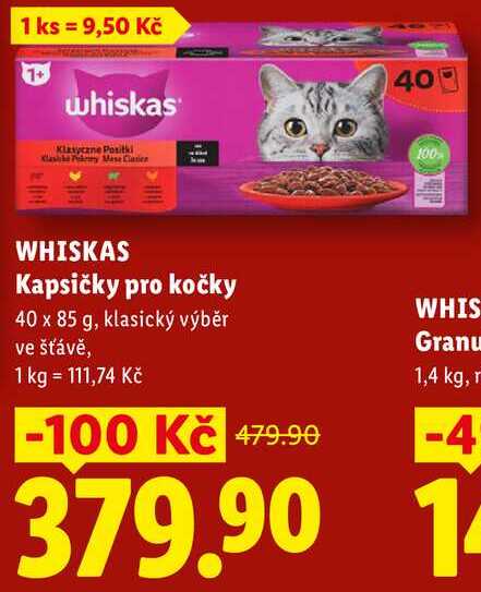 WHISKAS Kapsičky pro kočky, 40x 85 g 