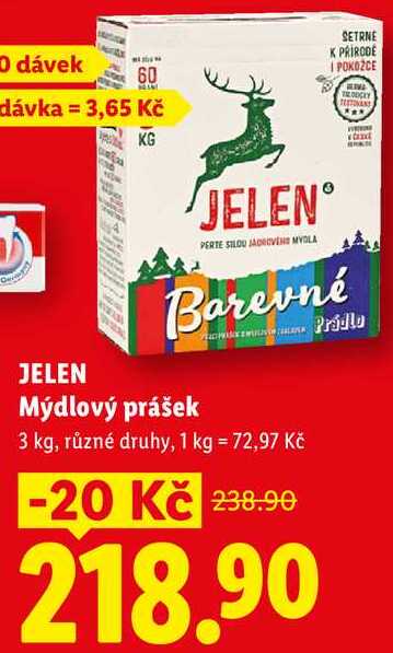 JELEN Mýdlový prášek, 3 kg