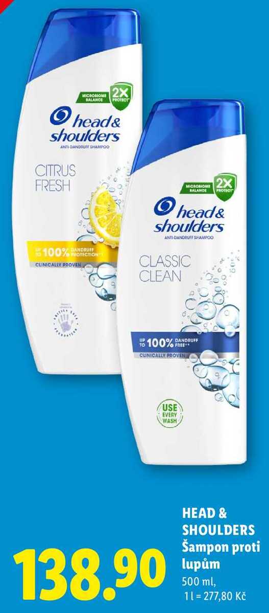 HEAD & SHOULDERS Šampon proti lupům, 500 ml