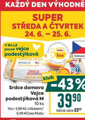 Srdce domova Vejce podestýlková M 10 ks