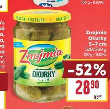 Znojmia Okurky 5-7 cm 520/260 g