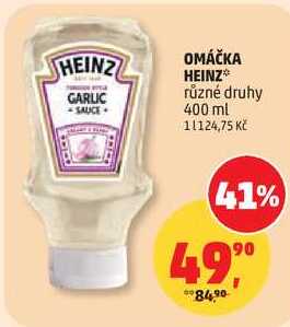 OMÁČKA HEINZ různé druhy, 400 ml  